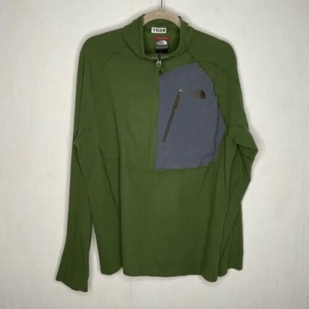 The North Face Mens‎ Size XL Green 1/2 Zip Mocneck Fleece Base Layer Sweatshirt